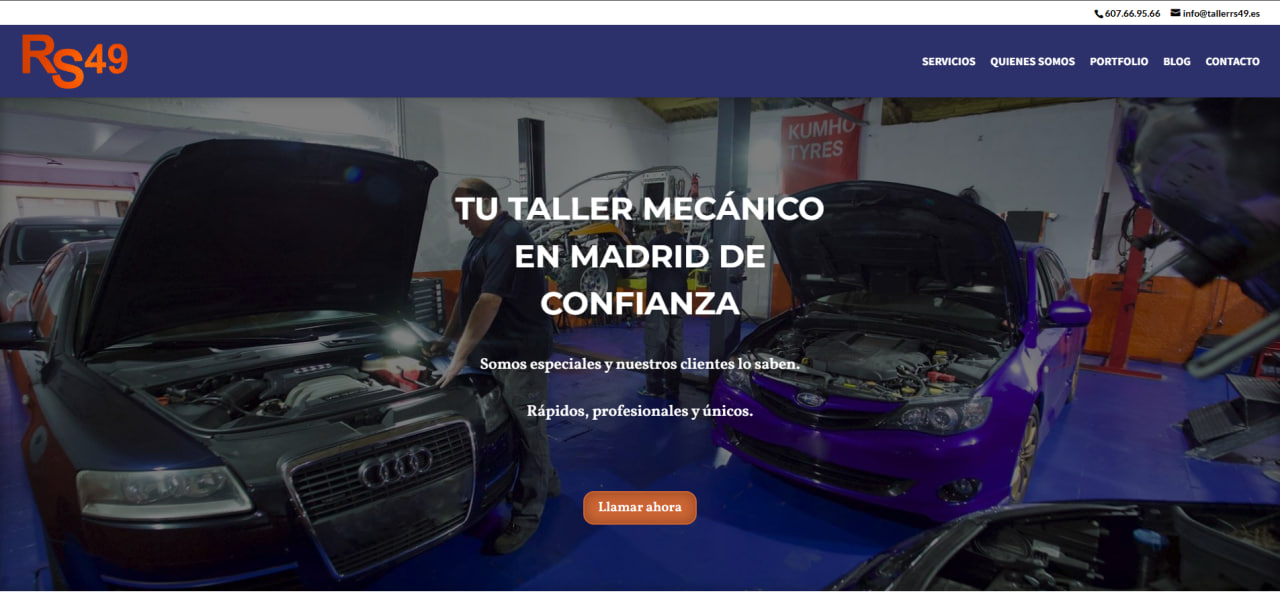 Página web profesional de Taller RS49 - Taller mecánico